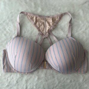 Cacique Boost Plunge Bra Light Pink Racerback Front Closure - 44DD, 44E